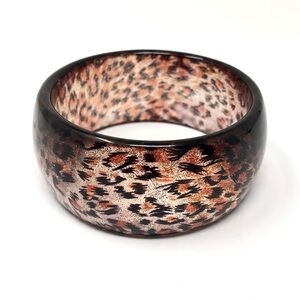 Vintage Lucite leopard print bangle bracelet